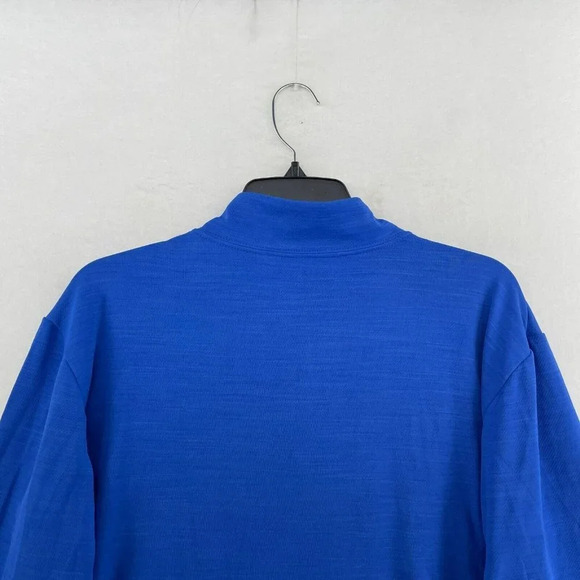Nike Sweatshirt Men’s Sz L Short Blue Logo Mock Neck 1/4 Zip Long Sleeve Dri-Fi - Picture 9 of 13